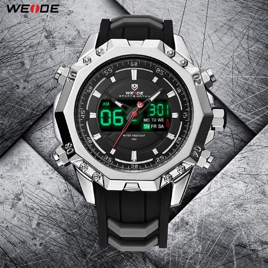 WEIDE militaire Quartz numérique Auto Date hommes montre de Sport horloge bracelet en Silicone montre-bracelet Relogio Masculino Montres Hommes Relojes325U