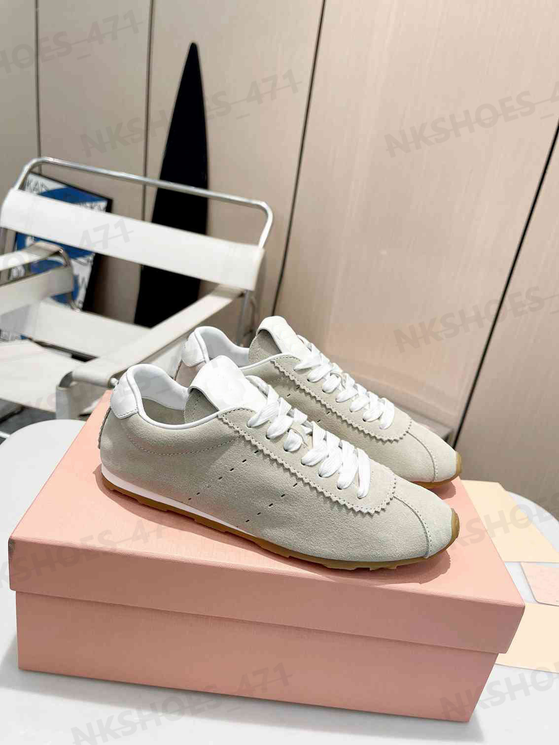 Mode Casual Schoenen Dames Suède Sneakers Luxe Merk Lage Top Leer Outdoor Platte Schoenen Modieus en Veelzijdig Grijs Zwart Hemelsblauw Wolken Miracle White