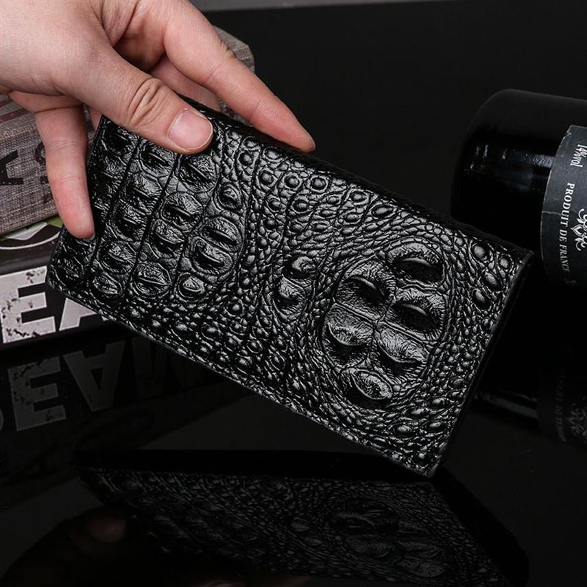 Mens Purse Fashion Hard Version Zero Bag Money Clip Luxury Crocodile Multi Card Wallet2505