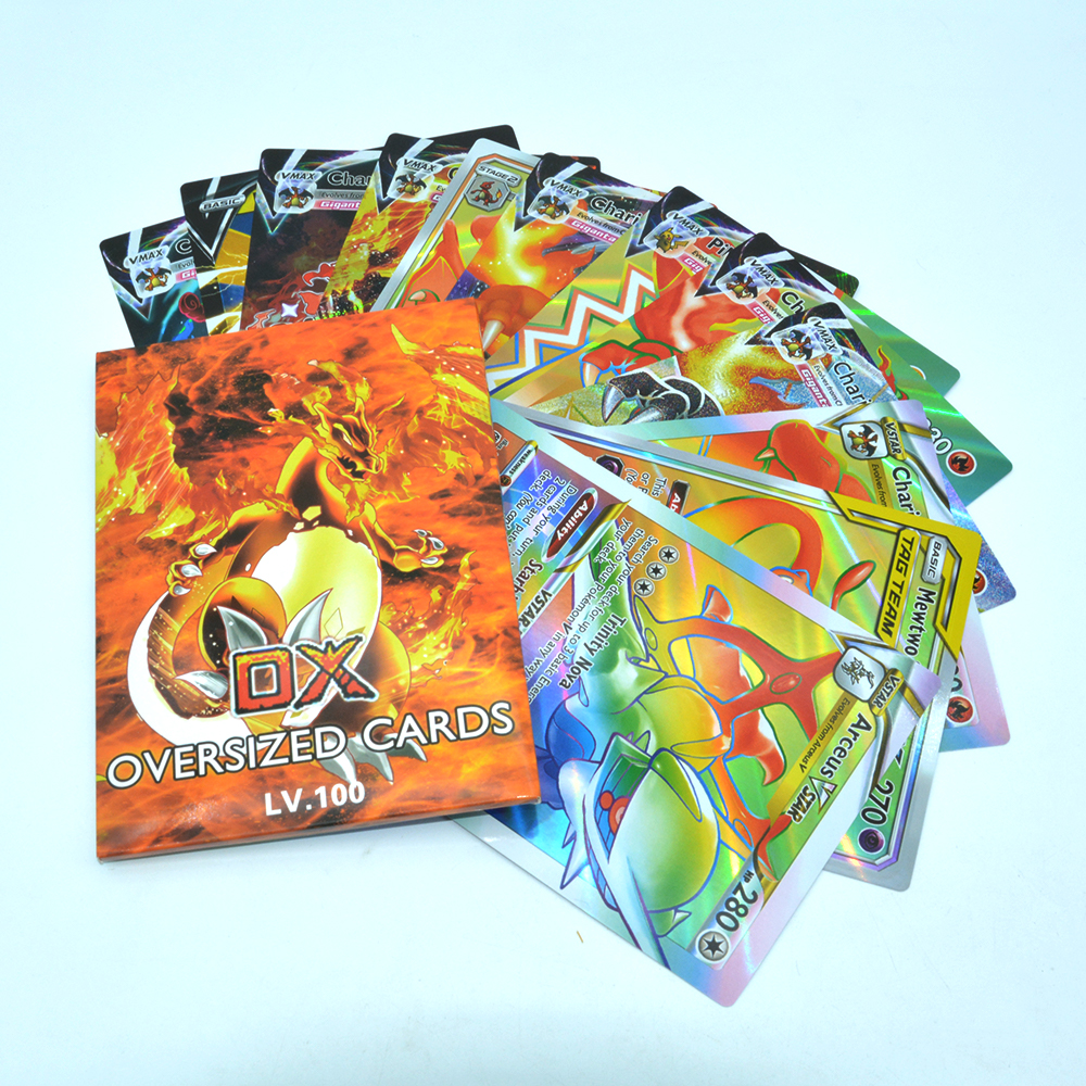 빅 포켓몬 카드 VSTAR 팩 대형 점보 문자 XXL VMAX GX ARCEUS PIKACHU MEWTWO Charizard Super Rare Rainbow Card