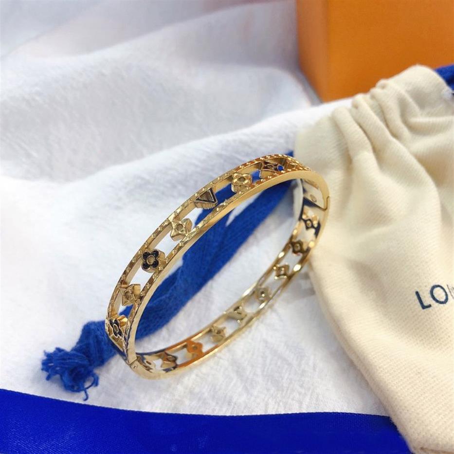 Designer pulseiras de luxo jóias charme pulseira mulheres pulseira carta banhado aço inoxidável 18k ouro pulseira presentes festa accesso274u