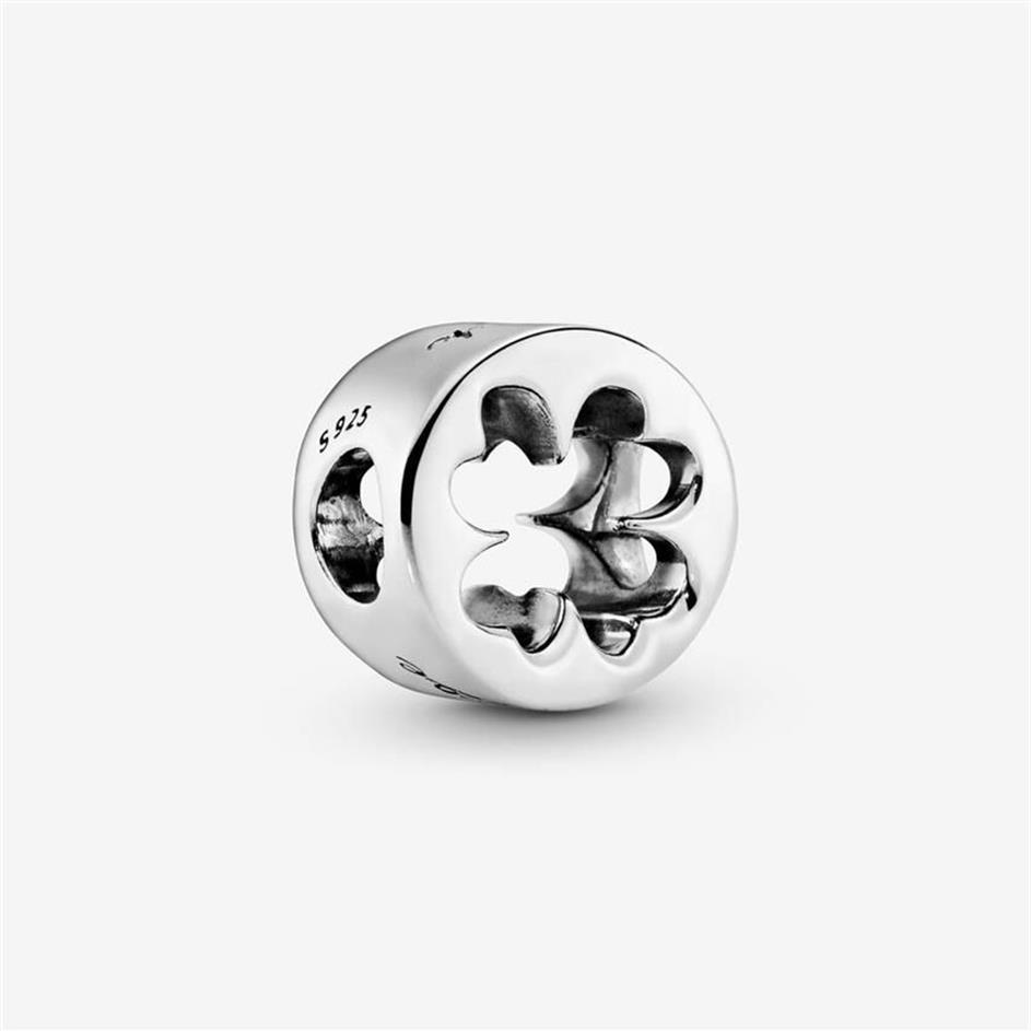 Nueva llegada 925 Sterling Silver Luck Courage Clover Charm Fit Original European Charm Bracelet Fashion Jewelry Accesso3149