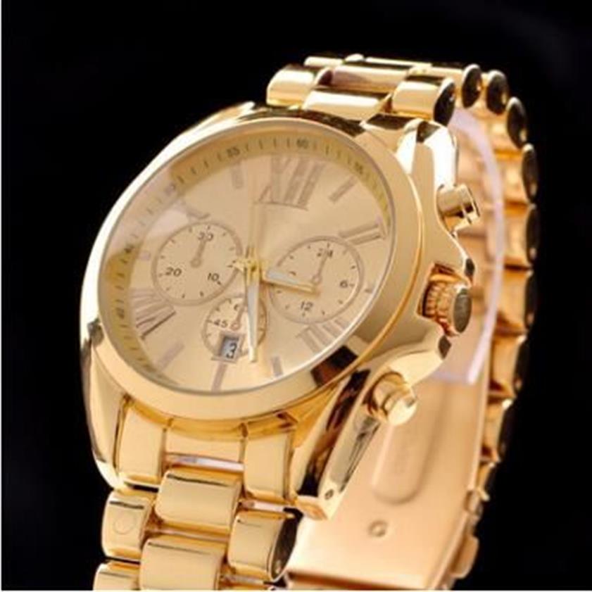 Todo el famoso diseño Moda Hombres Reloj Oro Plata Acero inoxidable Mujer Ginebra Relojes de cuarzo Hombre Reloj de pulsera business classil 275Q