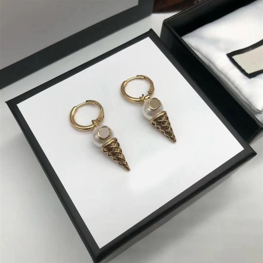Boucles d'oreilles de crème glacée de créateur de luxe Aretes orecchini pour femmes amateurs de fête cadeau bijoux 238d