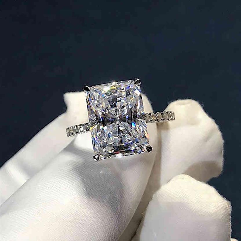 Vintage Radiant Cut 3CT Lab Diamond Ring 925 Sterling Silver Bijou Engagement Wedding Band Rings for Women Bridal Party Jewelry353D