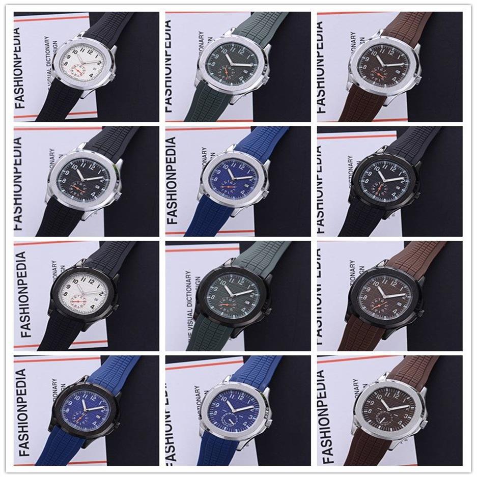 Nieuwe Collectie Sport 43mm Quartz Herenhorloge Dail Rubberen Band met Datum Hoge Kwaliteit Horloges 17 kleuren Watches230q