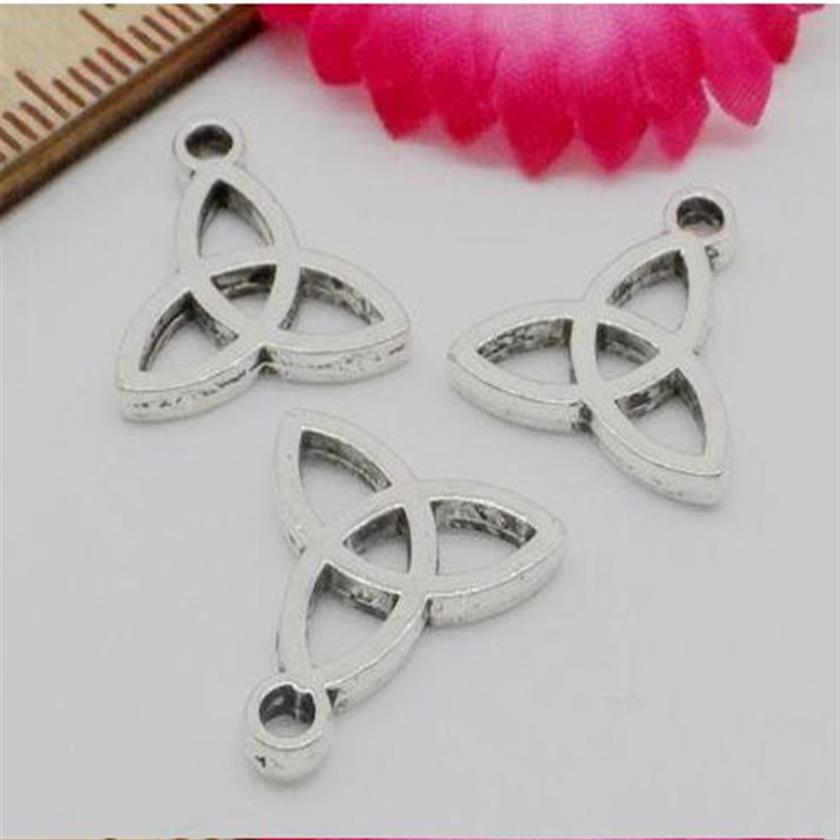 Nouveau Antique Silver Triq Celtic Knotuetra Charms Pendant pour la fabrication de bijoux 15x14mm3053