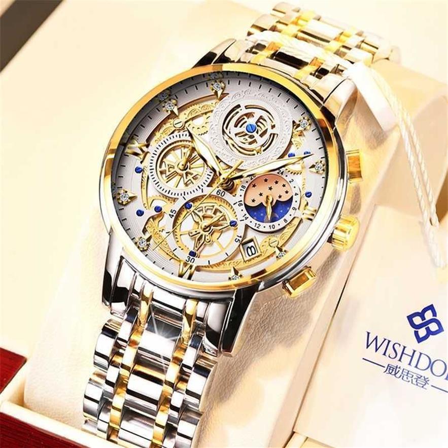 DOIT Мужские часы Топ Элитный бренд Спортивные часы с большим циферблатом Мужские кварцевые наручные часы с хронографом Дата Мужские часы Relogio Masculino 220113235D