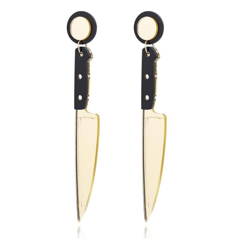 Stud Punk Fashion Knife Earring Cool Hip Hop Acrylic Long Earrings Shape Geometric Ear Studs198r