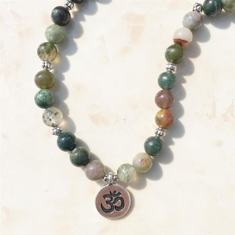 SN1034 패션 여성 랩 팔찌 트렌디 인디아 마노 목걸이 108 Mala Fancy Jasper Beads Breaclet198Z