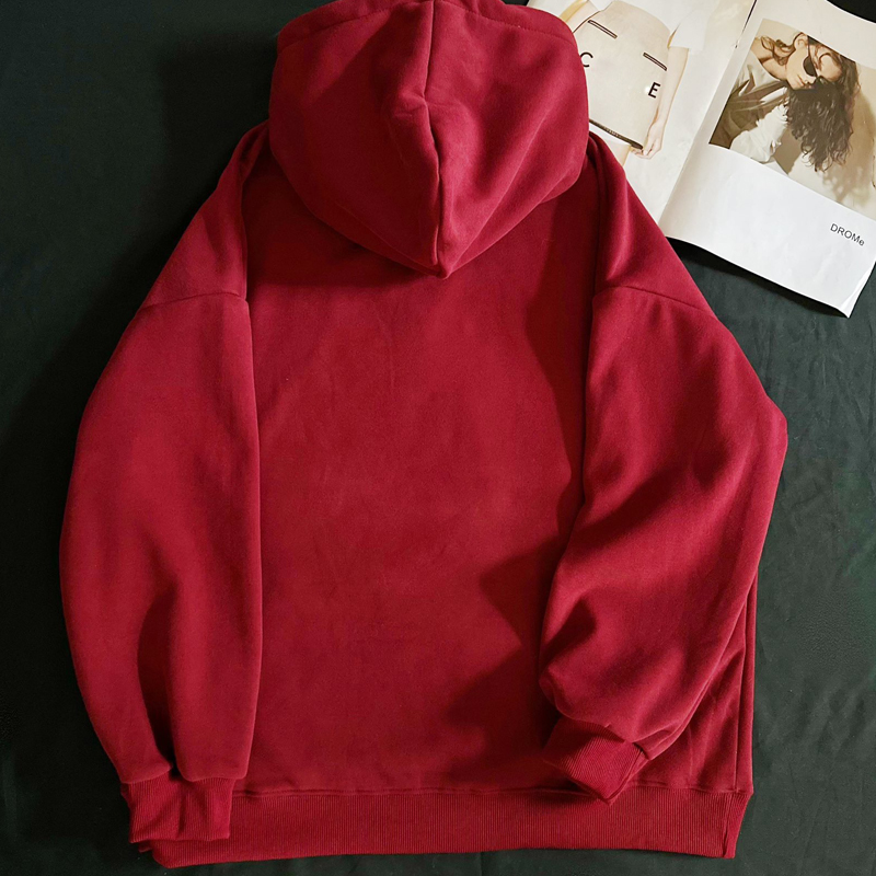 Fashion Designer Hoodie of the Year Great Wine Red Beled Ramoidery and Fleece Pepper donne
