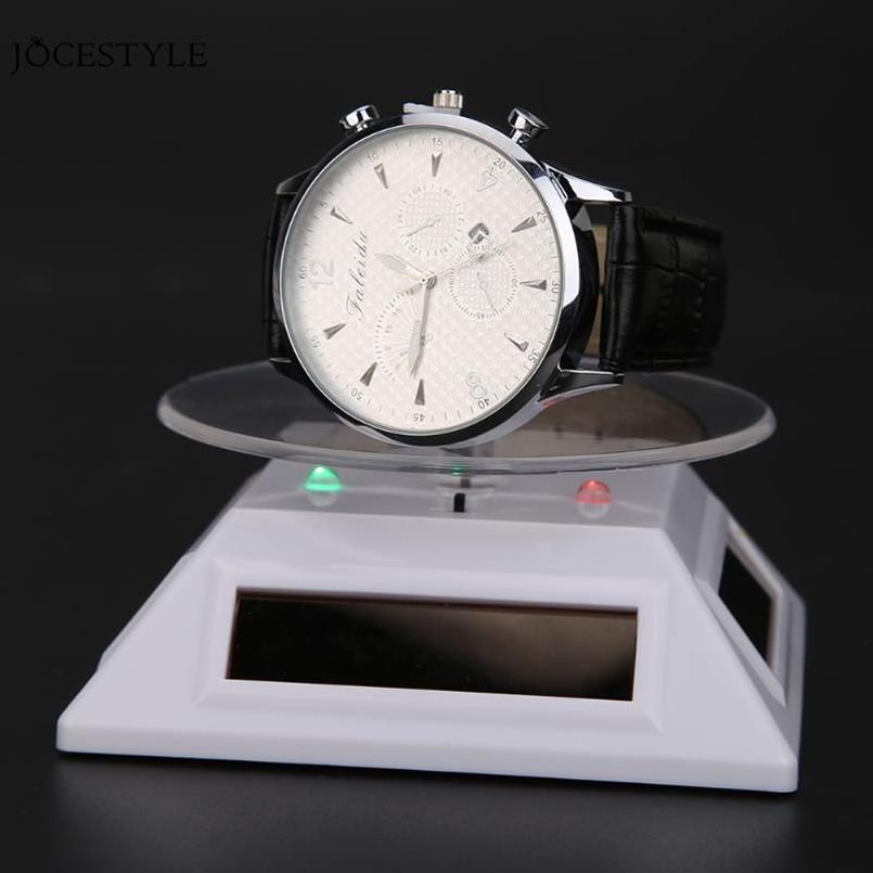 Clock Watch Parts Accessories LED Solar Light Showcase 360 Turntable Watch Rotating Display Stand Tools181S