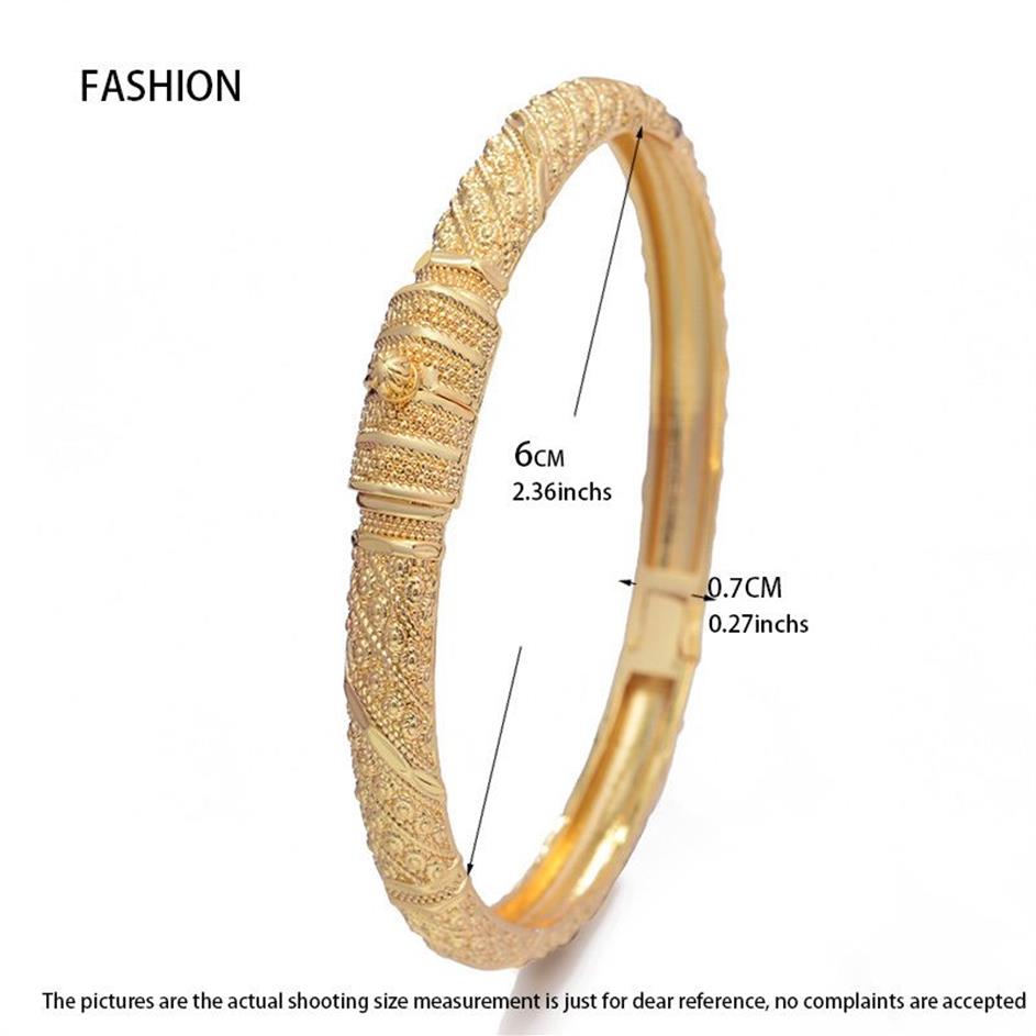 Wando 24K reina brazaletes de cobre brazaletes de color dorado para hombres mujeres joyería de flores 6cm de ancho pulsera de boda regalo 0930286a