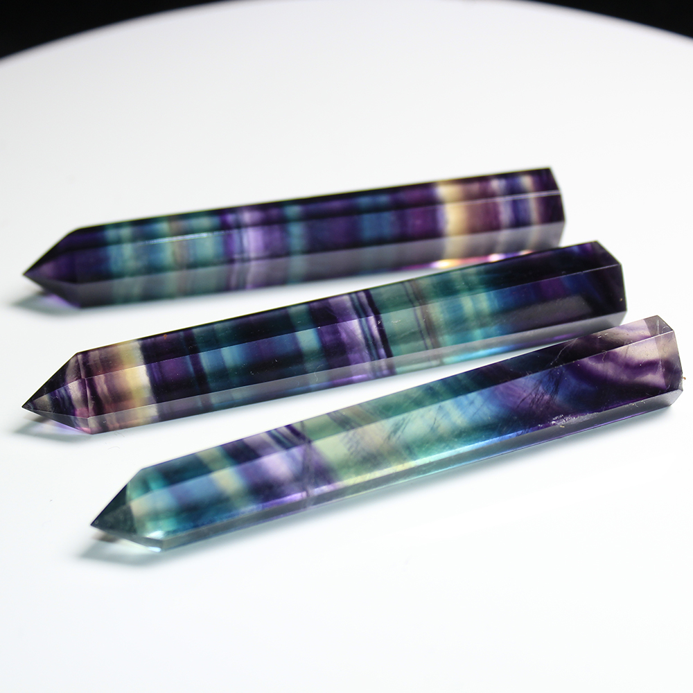 Natural Colorful Fluorite Crystal Tower Tower Quartz Point Point Crystal Crystal Obelisk Wand Healing Crystal 15 Tailles