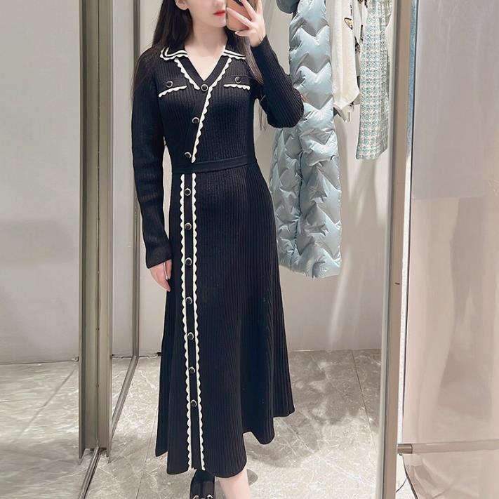 1216 XL 2024 Milan Runway Dress SPring Lapel Neck Long Sleeve Above Knee Brand Same Style Womens Dress Fashion High Quality YL