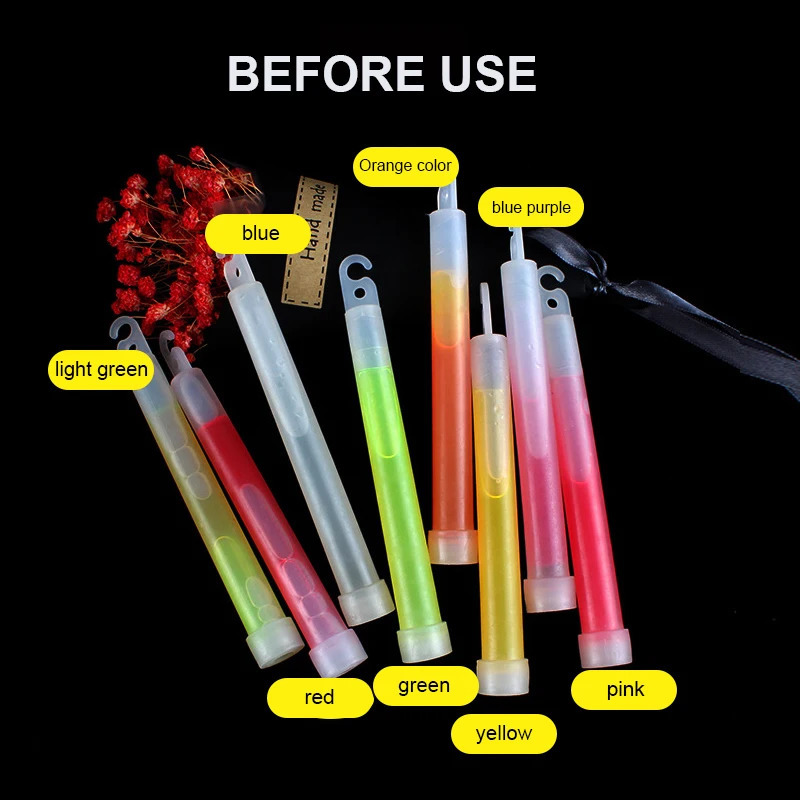 10st 6inch Multicolor Glow Stick Chemical Light Stick Camping Emergency Decoration Party Clubs levererar fluorescerande 231227