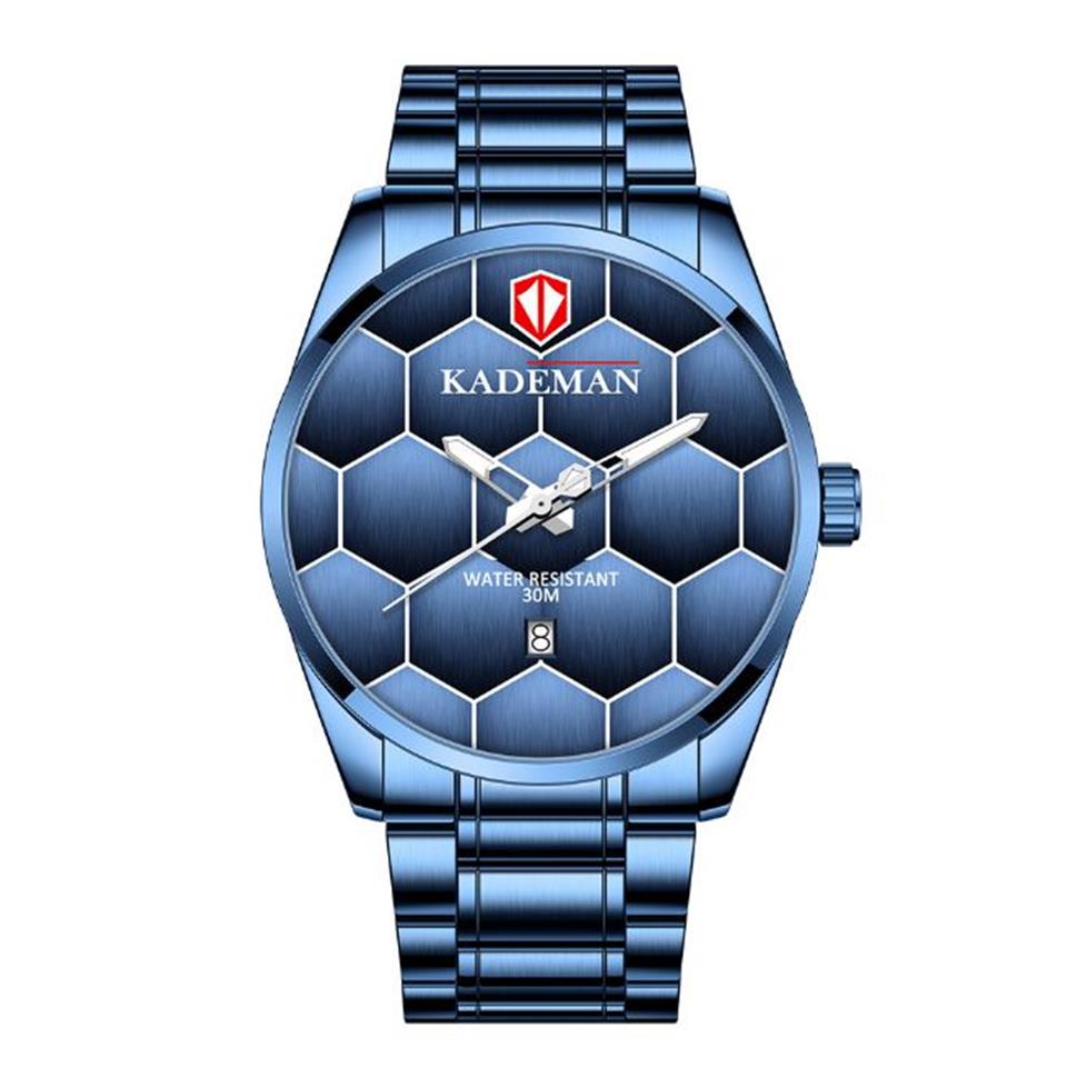 Kademan Brand High Definition Highinous Mens Watch Kalendarz Kalendarz Watche Proste męskie zegarek