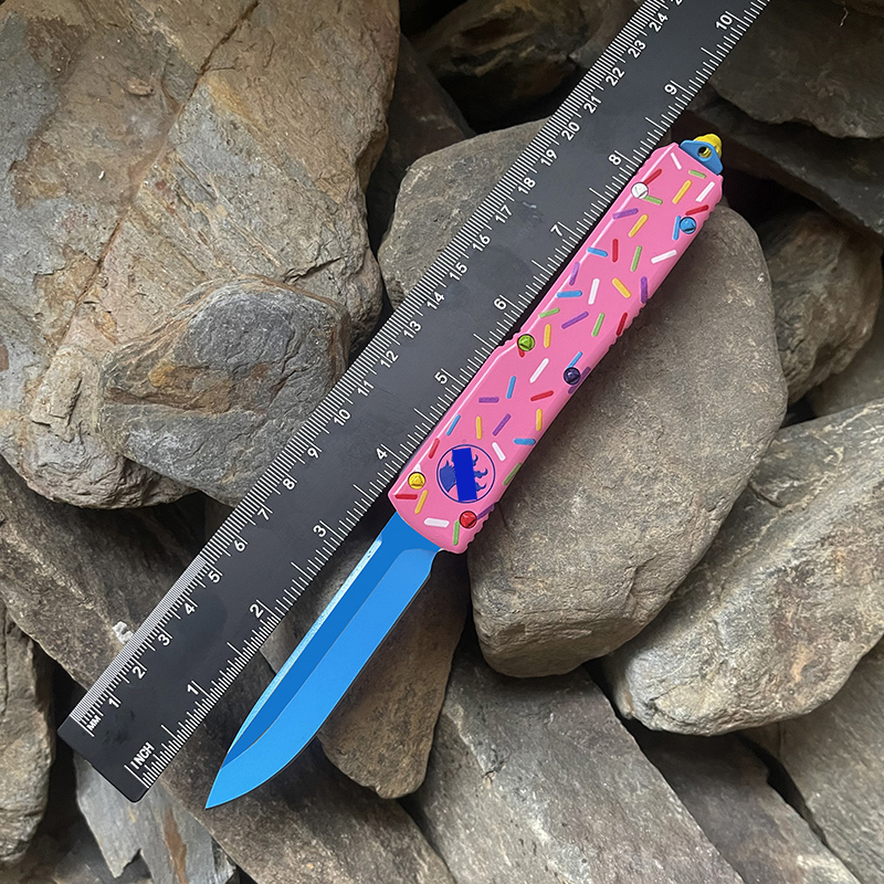 Coltello MICRO ULTRA OTF TECH Serie UT Dessert Warrior UT Lama pieghevole Ciambella Rosa Coltelli tascabili autodifesa EDC da esterno