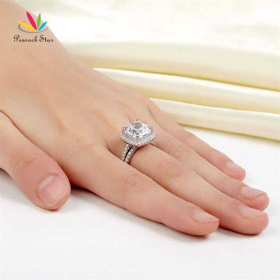 Peacock Star 5 Ct Cushion Cut Wedding Engagement Ring Set Solid 925 Sterling Silver Jewelry Cfr8205 J190715275y