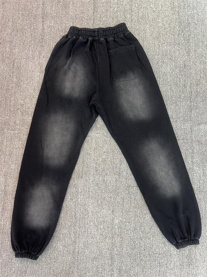 24ss oversized broek 1 Kwaliteit zwart gewassen streetwear heren joggingbroek