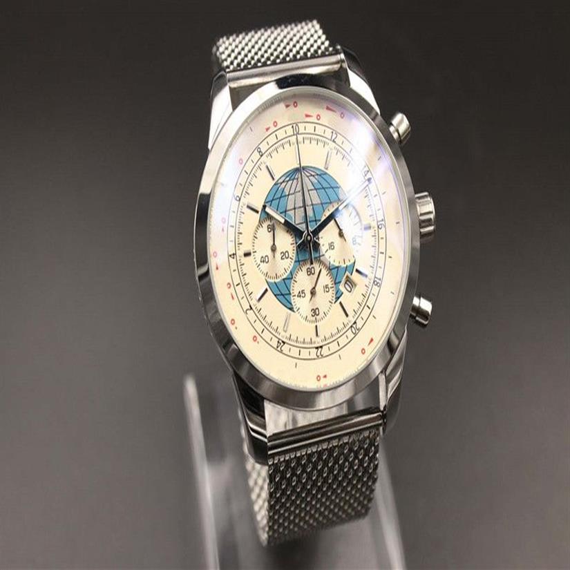 Special Edition Quartz Watch Men Simulation Calender White Dial Platinum Case Skeleton rostfritt stål Strap Fashion Digital M258V