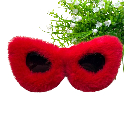 Lunettes de soleil en fausse fourrure rose pour femmes, surdimensionnées, épaisses et chaudes, Sexy, œil de chat, à la mode, dames, 2022, 3038785