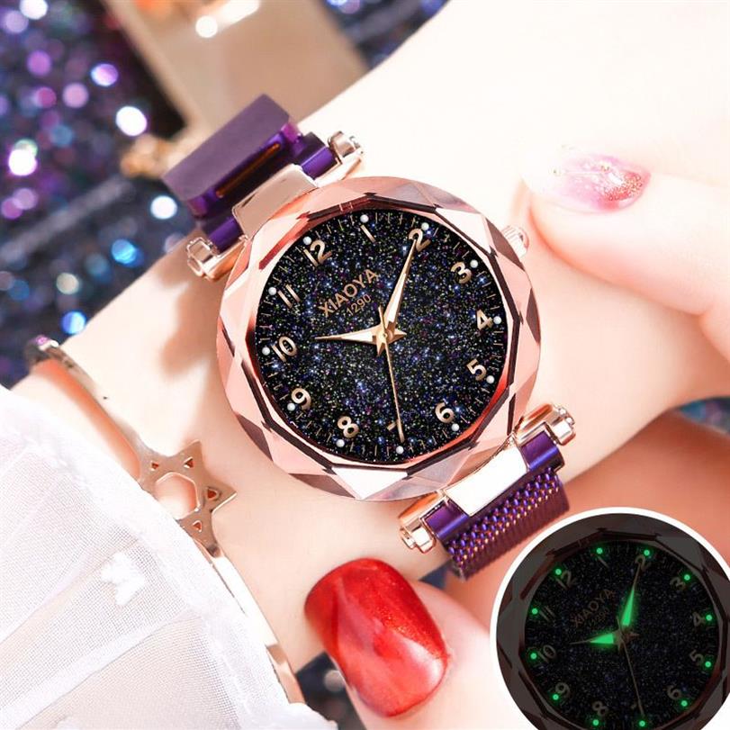 2019 Starry Sky Watches Women Fashion Magnet Watch Ladies Golden Arabic Wristwatches Ladies Style Bracelet Clock Y192818