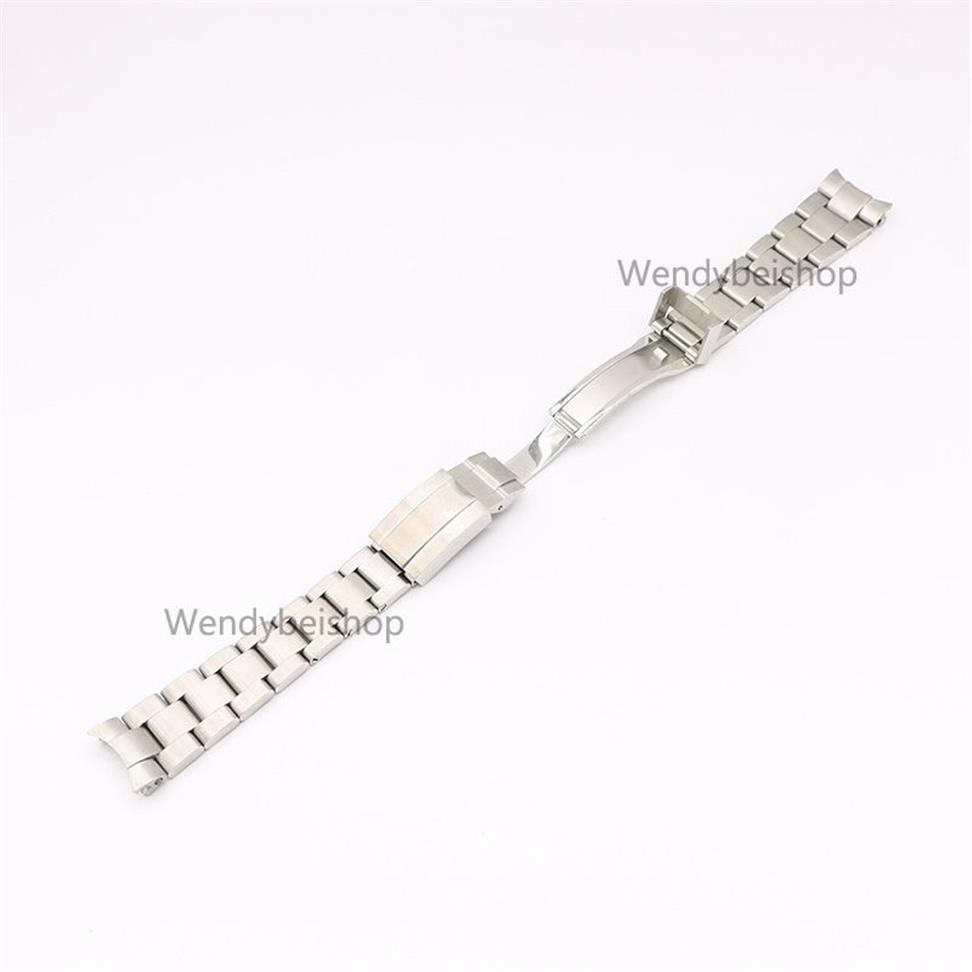 20 21mm 316l en acier inoxydable en acier inoxydable à deux tons argent solide solide liaison de déploiement de déploiement bracelet bracelet