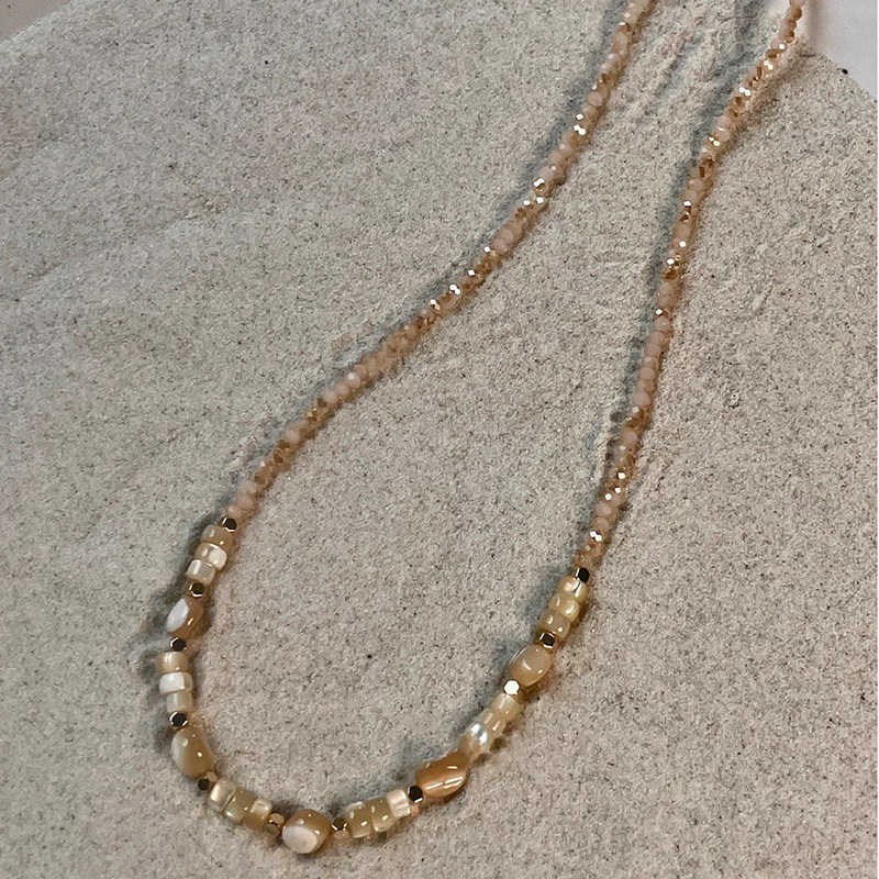 2024 ONTWERPERS Same Stone Shell Champagne kralenketting voor dames met een kleine geur en veelzijdige kraagketting