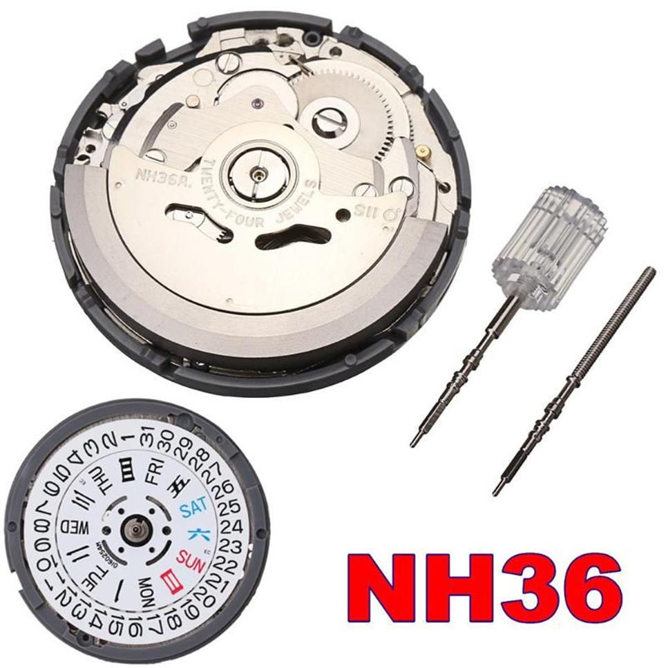 Hela automatisk mekanisk rörelse med hög noggrannhet för armbandsurlindning NH35 NH36 Watch Day Date Set Reparationsverktyg Kits2431