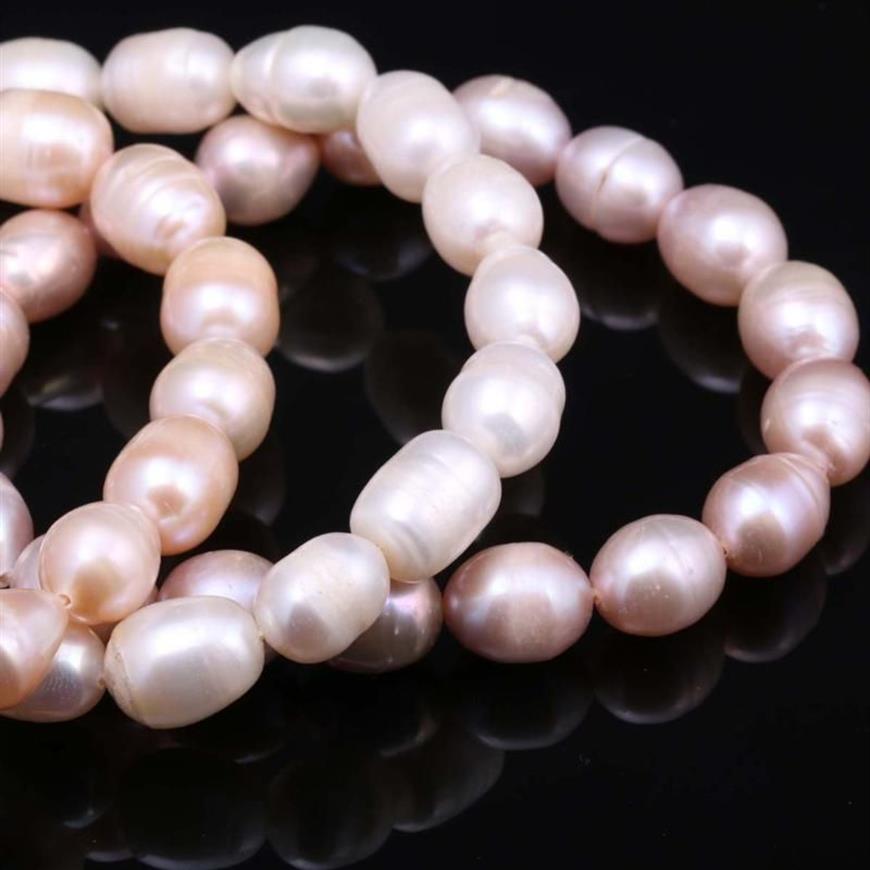 Beaded Strands Fashion 100% Natural Pearl Armband Charms Elastic Rope 9-10mm Real Pearls Classic Jewelry Armelets Bangle Gifts 212y