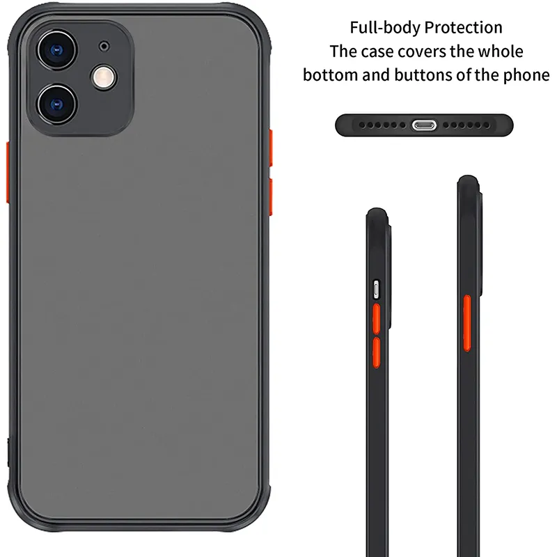 Matte Smooth Back Cover Phone Cases For Iphone 15 14 Plus 13 12 11 Pro Max Translucent Bumper Hard PC Full Body Protection XsMax Xr Xs X 7 8 Plus Phone Case