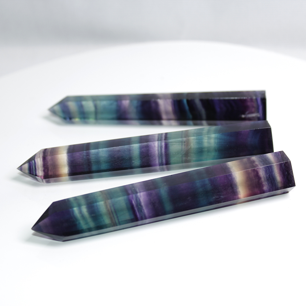 Natural Colorful Fluorite Crystal Tower Tower Quartz Point Point Crystal Crystal Obelisk Wand Healing Crystal 15 Tailles