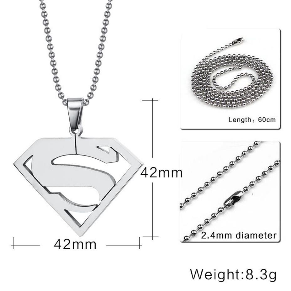 Superman Pendaplated Superman Collane Pendants Jewelry for Men Women PN-002289L