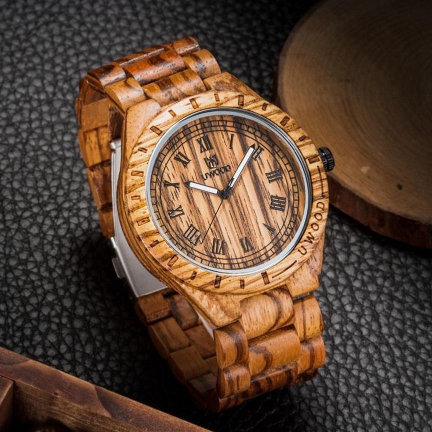 Новый лучший бренд Uwood, мужские деревянные часы, мужские и женские кварцевые часы, модные повседневные наручные часы с деревянным ремешком, мужские Relogio262T