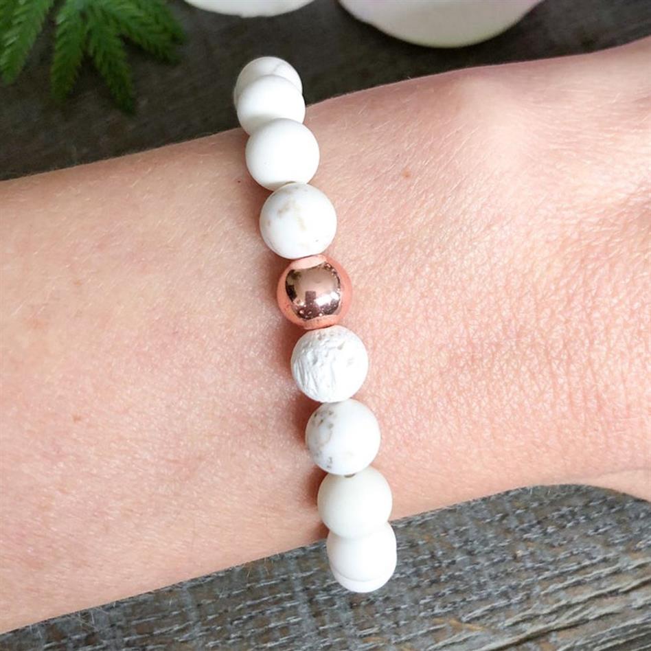 MG1512 Strand Natual Rock Lava Stone Aromatherapy Bracelet Essential Oil Diffuser Mala Beaded Bracelets for Women Anxiety Healing242I