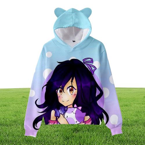 Aphmau Merch Kids Hoodie для мальчиков девочки для девочек Хараджуку Статочная одежда Hip Hop Kawaii Cat Уш