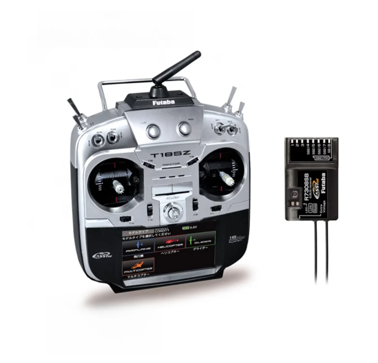 Émetteur de radio-contrôleur Futaba T18SZ 18CH avec récepteur R7308SB de télémétrie 2,4 GHz pour le drone / avion / hélicoptère FPV