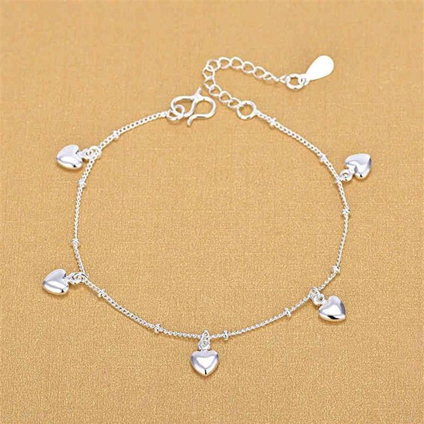 Mode kvinnlig härlig hjärta charm armband för kvinnor 925 sterling silver födelsedagspresenter smycken 2105072844