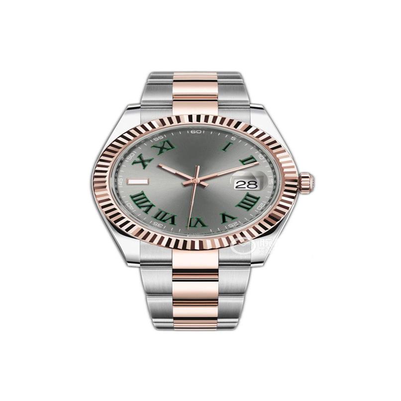 TOP Box 41mm Watches Steel Everose Slate Grey Green 126331 18ct Roman Automatic Rose Gold Steel Watch Male250V