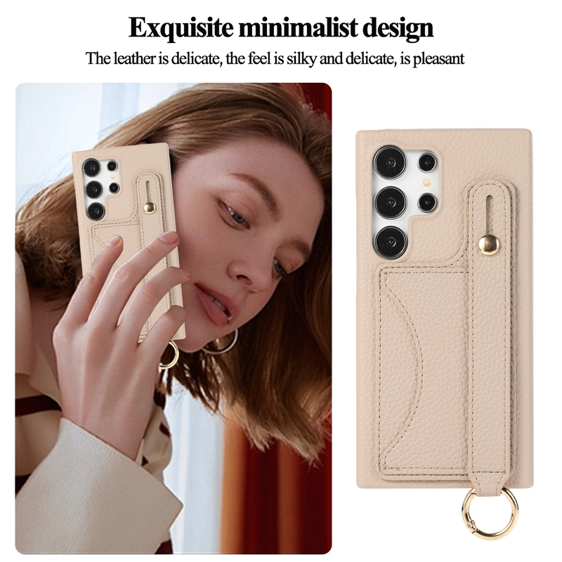 Crossbody Lychee Grain Phone Case for iPhone 15 14 Pro Max Samsung Galaxy S24 S23 Ultra S23FE A13 5G A14 A24 A25 A33 A53 A34 A54 A22 S23FE Card Slot Leather Wallet Shell