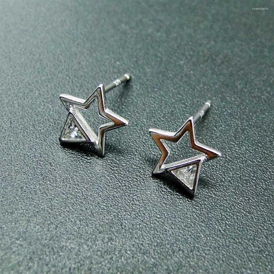 スタッドイヤリング到着リアル925 Sterling Silver CZ Star Womens for Gift285V