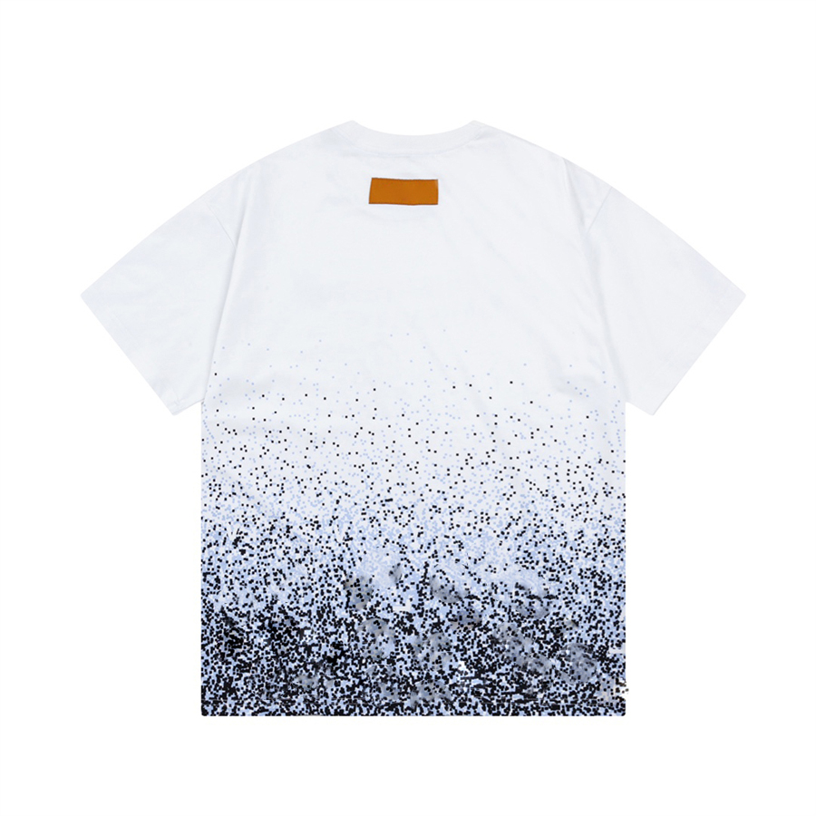 Men's shirt,graphic tee summer European and American trend , light luxury top t shirt, starry sky splashing ink graffiti, black and white two color loose short sleeved