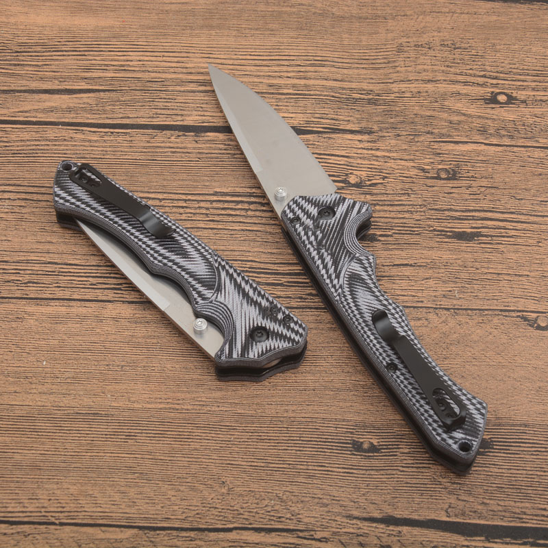 Högkvalitativ BM1401 Fold Knife D2 Satin Blade G10 Handle Mini Rukus EDC Pocket Folder Knives Outdoor Camping Handing Survival Gear