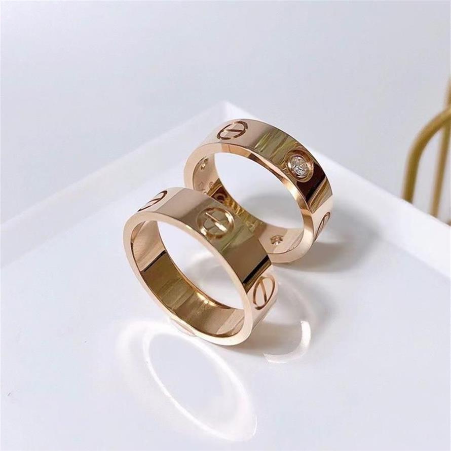 HighQuality mode liefde ring damesringen Band gouden ring klassieke luxe designer sieraden voor vrouwen Breed 4mm 5mm 6mm met doos Tita2809