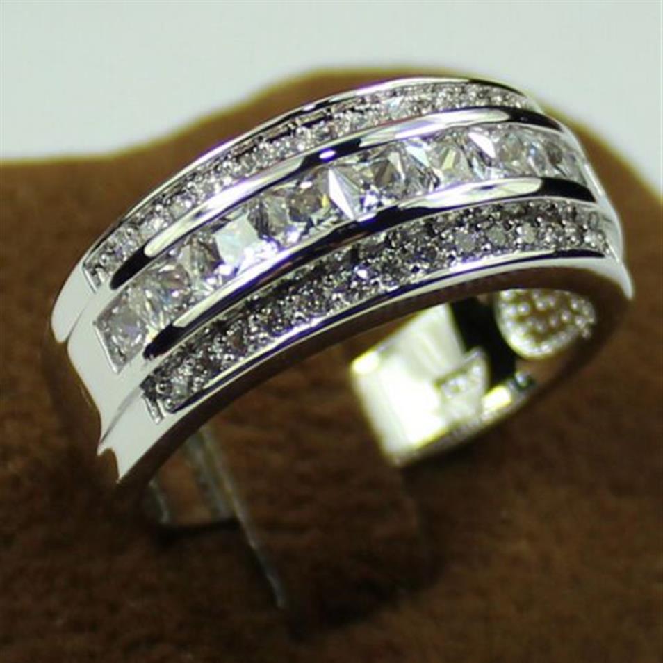 Victoria Wieck Fashion Schmuck 10KT Weiß Gold gefüllt Sapphire Simulierte Diamond Hochzeit Prinzessin Kreis Band Ring für Frauen Geschenk 295r