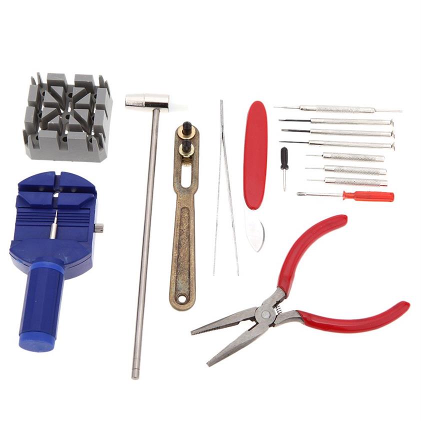 Uhr Reparatur Kits Set Handgelenk Strap Einstellen Pin Tool Kit Zurück Remover Fix Uhren Reparaturen Tools306W