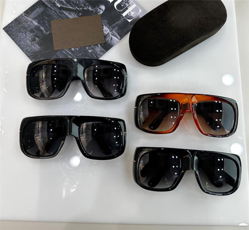 Ny modedesign solglasögon 733 fyrkantig tjock platta ram avantgarde stil unisex toppkvalitet som säljer UV400 skyddsglasögon med fodral