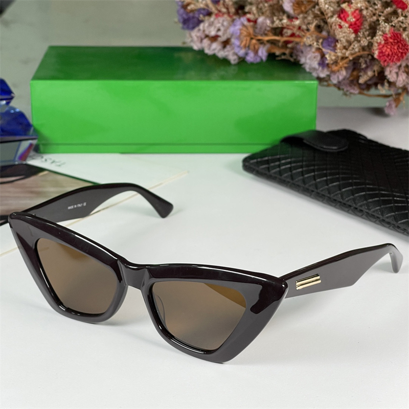 new trendy luxury branded designer sunglasses cat eye UV400 protective lenses 1101 1101S style black frames outdoor simple popular retro eyewear