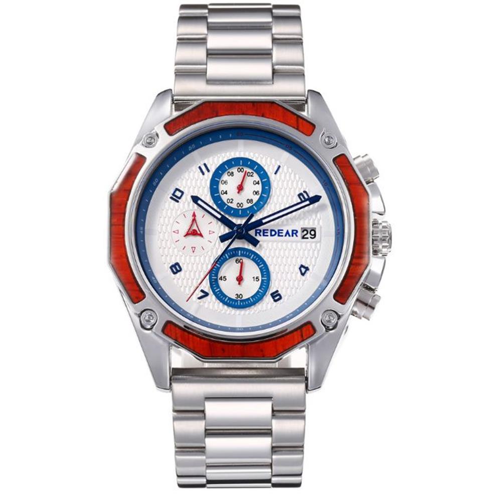 Montre de sport multifonctionnelle en acier inoxydable pour hommes, calendrier lumineux, étanche, à Quartz, résistant aux rayures, bracelet masculin wat276b